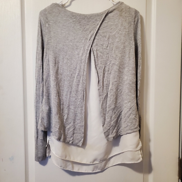 White House Black Market Grey Boat Neck Sequin Long Sleeve Blouse (Size XS) - Picture 15 of 16